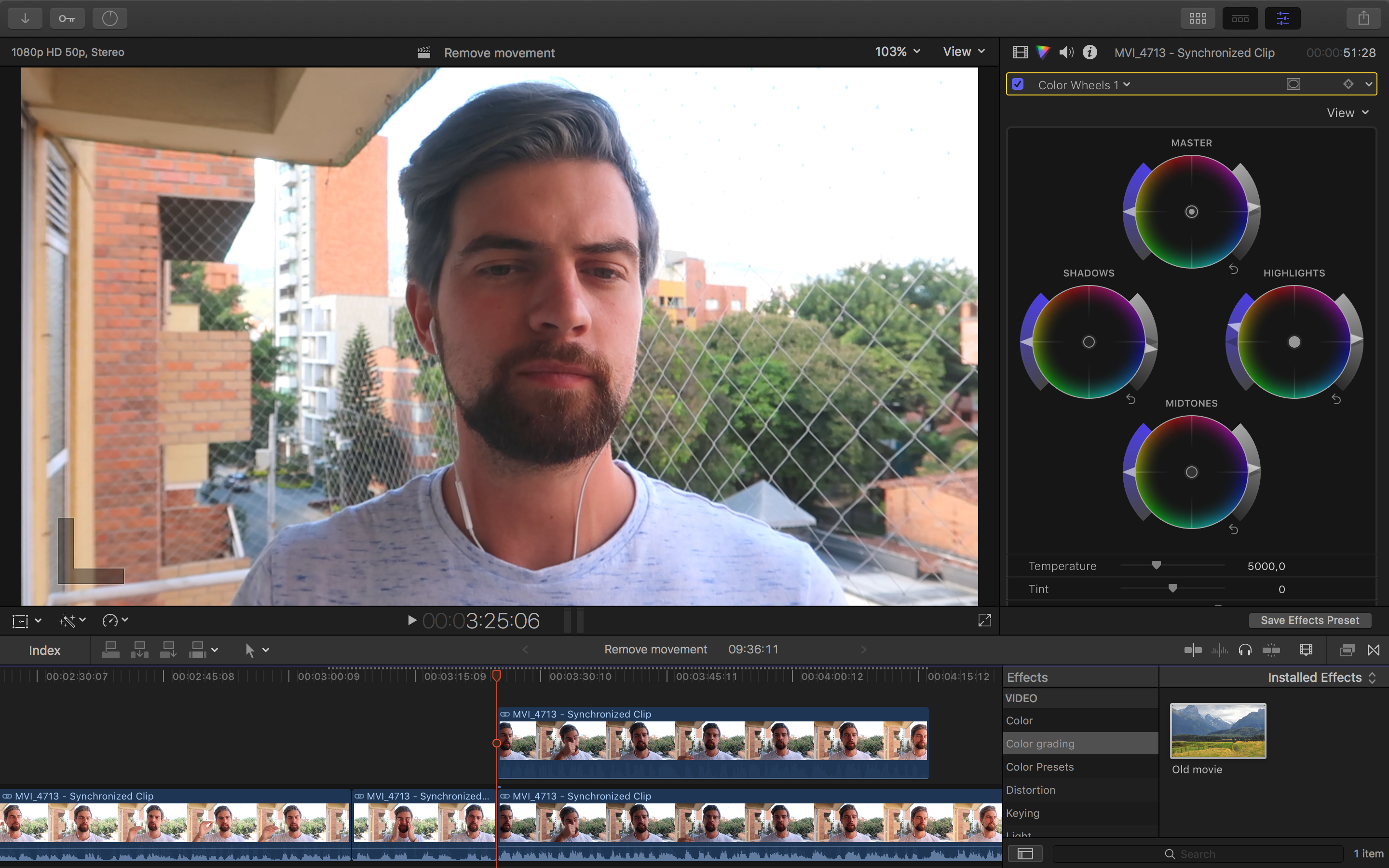 final cut pro 10.3.4 brighten clip