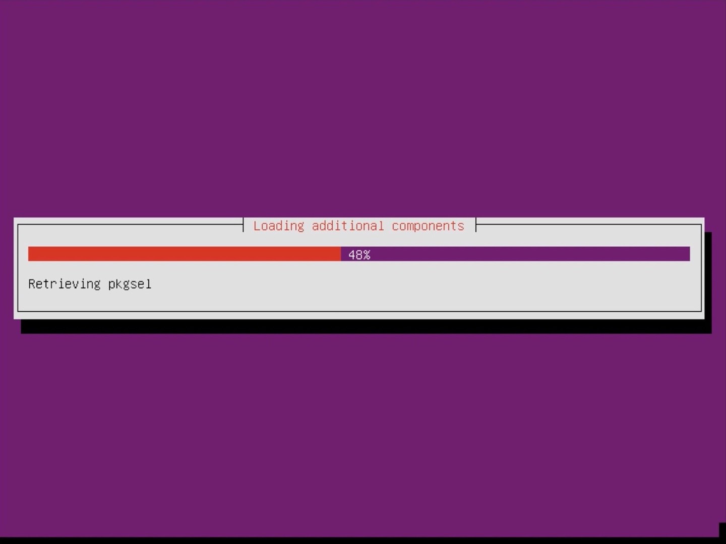 Ubuntu Server Installer is loading files from disk