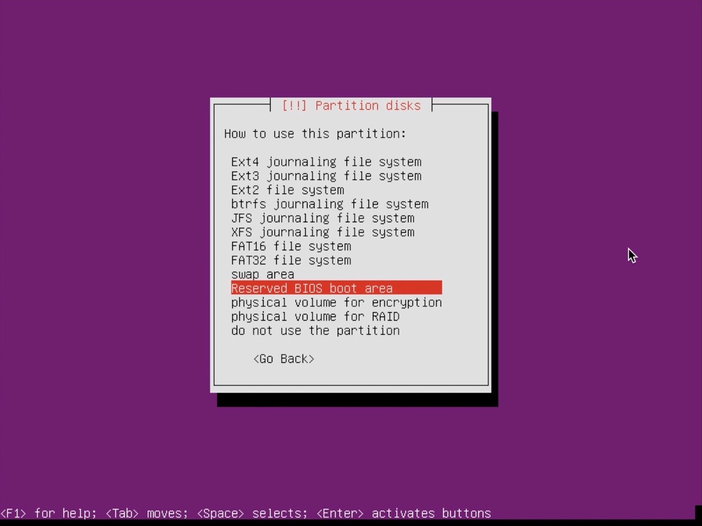 Ubuntu Server Installer partition use as