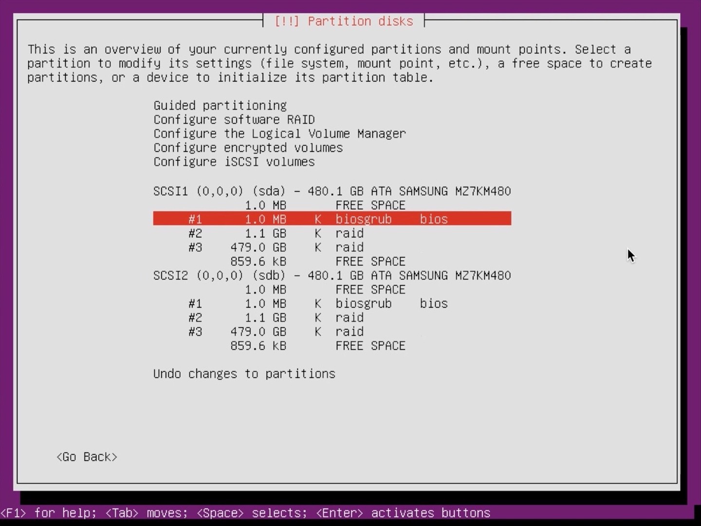 Ubuntu Server Installer partition done setting up