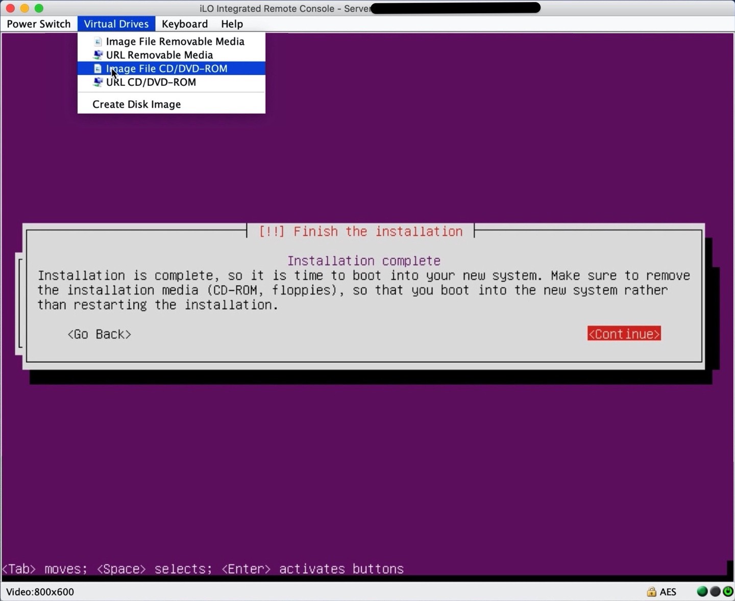 Ubuntu Server installer remove-attached iso image